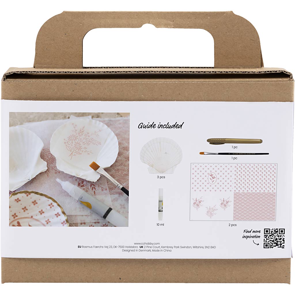 Creativ company mini hobby set découpage, coquilles de moules, rose clair, 1 boîte