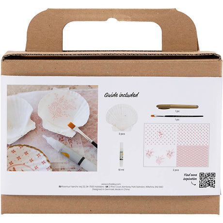 Creativ company mini hobby set découpage, coquilles de moules, rose clair, 1 boîte