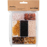 Creativ company Boîte créative à bijoux, cristaux, taille 2,6-10 mm, taille du trou 0,8-1,2 mm, env. 2520 pièces, différentes couleurs, 1 boîte