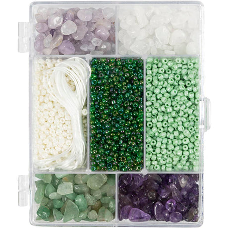 Creativ company Boîte créative à bijoux, cristaux, taille 2,6-10 mm, taille du trou 0,8-1,2 mm, env. 2460 pièces, différentes couleurs, 1 boîte