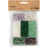 Creativ company Boîte créative à bijoux, cristaux, taille 2,6-10 mm, taille du trou 0,8-1,2 mm, env. 2460 pièces, différentes couleurs, 1 boîte