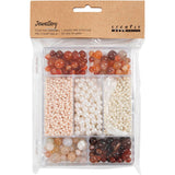 Creativ company Boîte créative à bijoux, agates, taille 2,6-10 mm, taille du trou 0,8-1,8 mm, env. 1480 pièces, différentes couleurs, 1 boîte