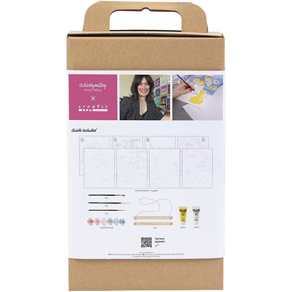 Creativ company – ensemble de couleurs, peinture par numéros, peinture acrylique, 1 boîte