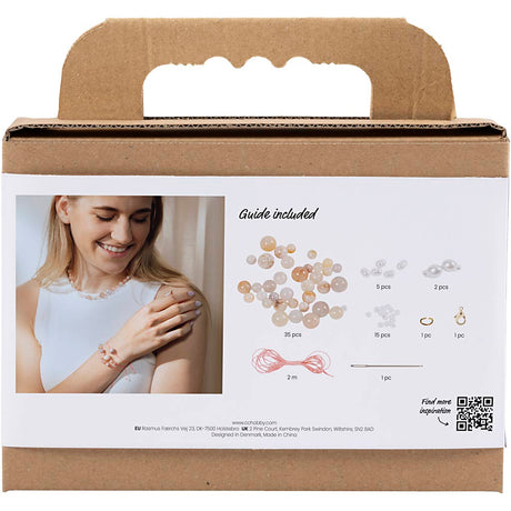 Creativ company mini hobby set bijoux, colliers et bracelet, rose, 1 boîte