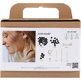 Creativ company mini hobby set bijoux, collier et boucles d'oreilles, noir, blanc, 1 boîte