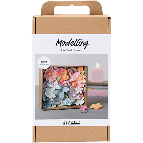 Creativ company hobby set modelage, fleurs, couleurs pastel, 1 boîte
