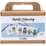 Creativ company mini hobby set décoration textile, robot, couleurs primaires, 1 boîte