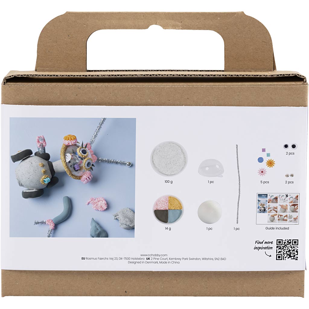 Creativ company mini hobby set robot modelage gris et rose