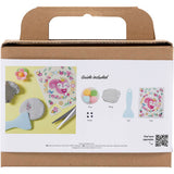 Creativ company mini hobby set modelage, pierre avec insecte, gris, rose clair, turquoise clair, 1 boîte