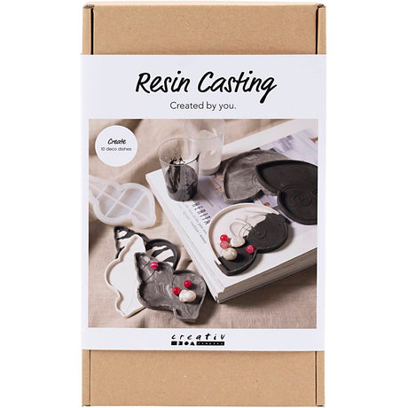Creativ company Kit de loisirs créatifs pour moulage en résine, coquille de conque, noir, blanc, 1 boîte