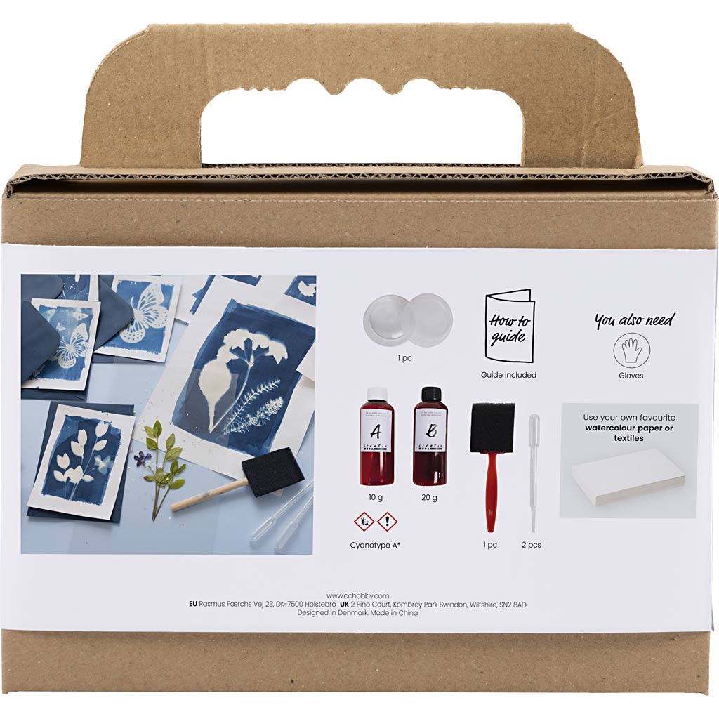 Boîte à outils Creativ company pour cyanotype, accessoires, bleu, 1 boîte