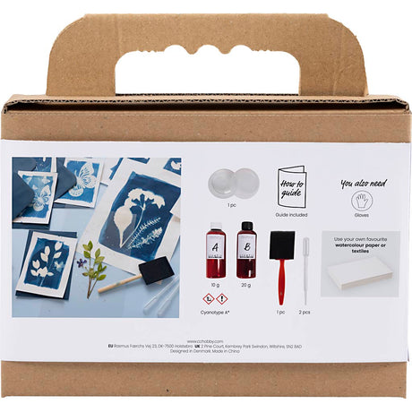 Boîte à outils Creativ company pour cyanotype, accessoires, bleu, 1 boîte