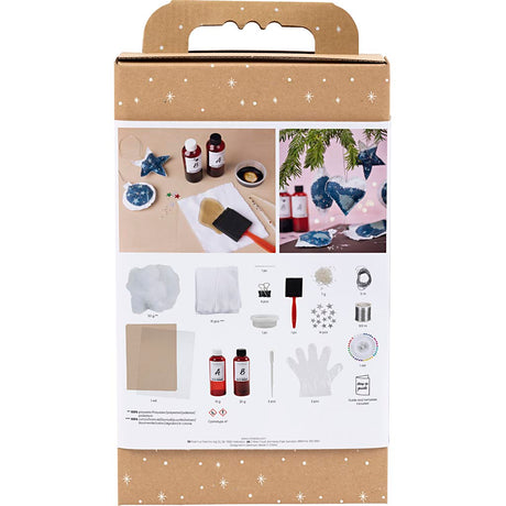 Creativ company hobby set cyanotype, décorations de Noël avec cyanotype, bleu, argent, 1 boîte