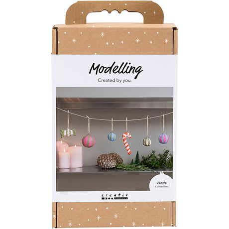 Creativ company – ensemble de loisirs de modélisation, figurines de noël en pâte à papier, différentes couleurs, 1 boîte