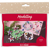 Creativ company mini kit de loisirs sculptant, étoiles, argent, blanc, 1 boîte