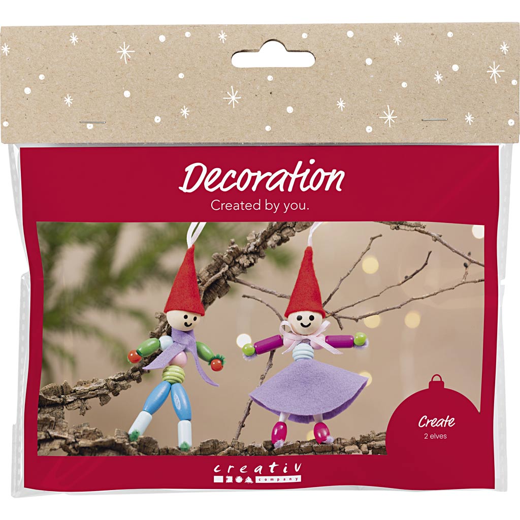 Creativ company mini kit de loisirs créatifs, nains de Noël, différentes couleurs, 1 boîte