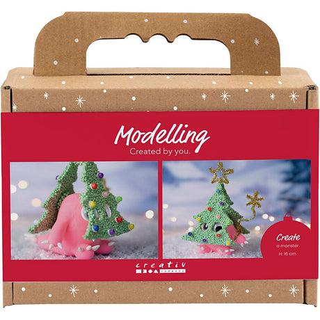 Creativ company mini kit de loisirs pour sculpter, monstre d'arbre de Noël, différentes couleurs, 1 boîte
