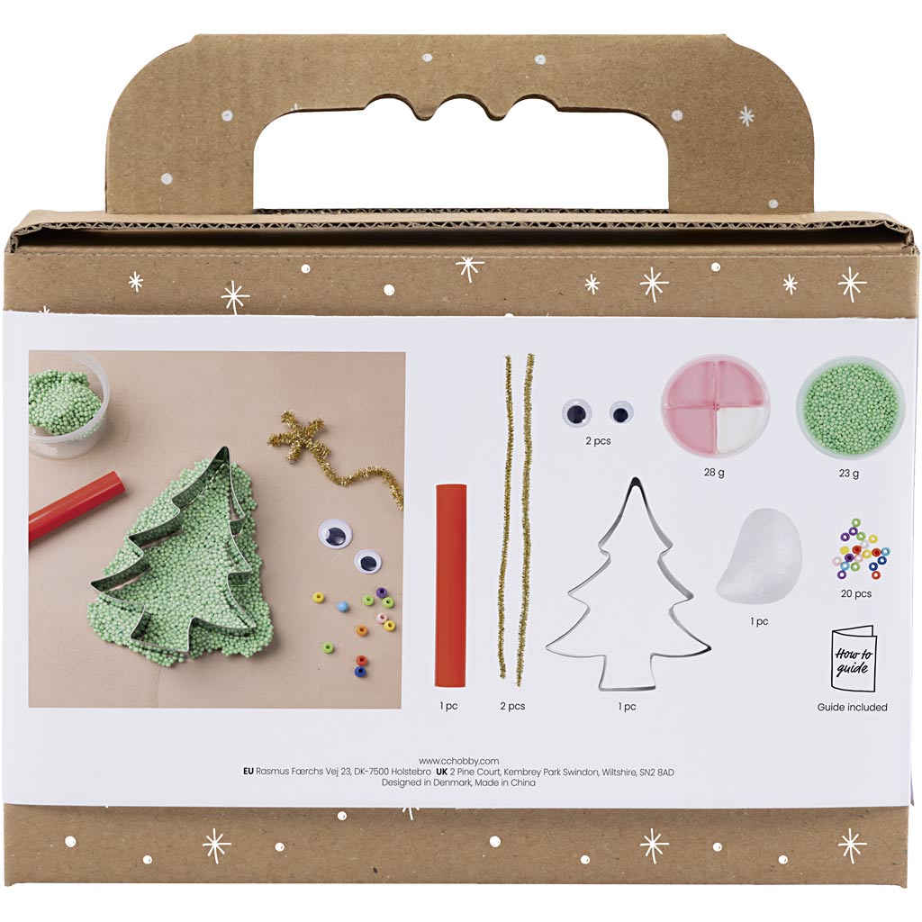 Creativ company mini kit de loisirs pour sculpter, monstre d'arbre de Noël, différentes couleurs, 1 boîte