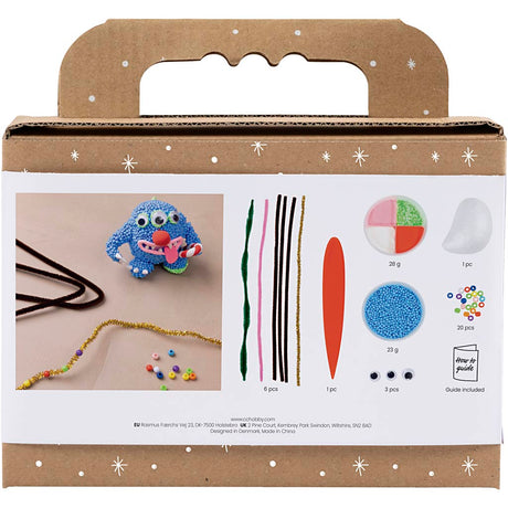 Creativ company mini kit de loisirs pour sculpture, monstre de renne, différentes couleurs, 1 boîte