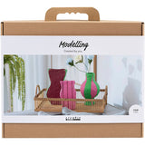 Creativ company maxi kit de modélisme, vases en papier mâché, différentes couleurs, 1 boîte