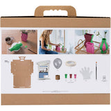 Creativ company maxi kit de modélisme, vases en papier mâché, différentes couleurs, 1 boîte