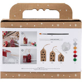 Creativ company mini hobby set décoration, maisons, peinture de Noël, 1 boîte