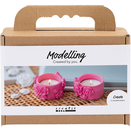 Creativ company mini kit de loisirs créatifs, photophores, rose, 1 boîte