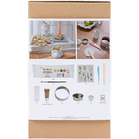 Creativ company kit de modélisme, vases et bougeoirs, beige, ivoire, blanc cassé, 1 boîte
