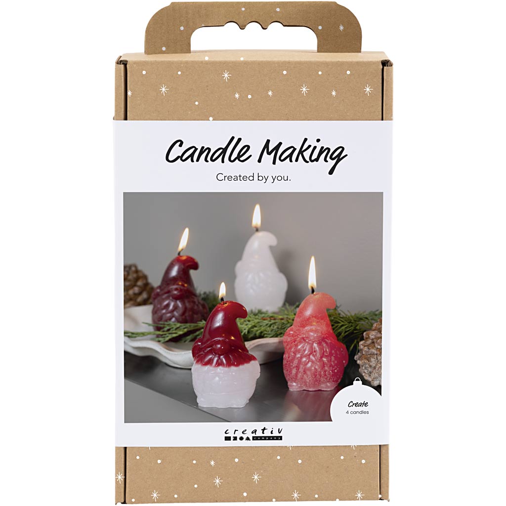 Creativ company hobby set fabrication de bougies, Père Noël, mat transparent, rouge, 1 boîte