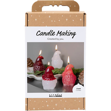 Creativ company hobby set fabrication de bougies, Père Noël, mat transparent, rouge, 1 boîte