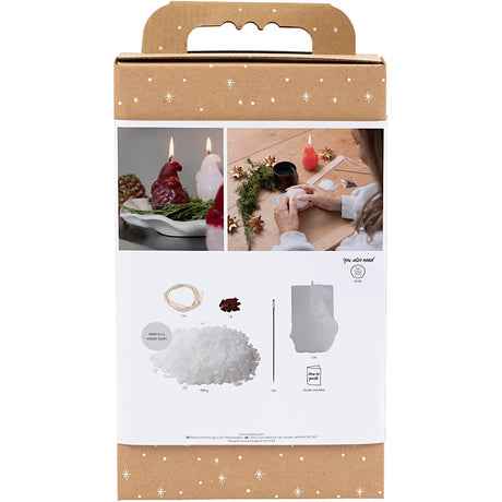 Creativ company hobby set fabrication de bougies, Père Noël, mat transparent, rouge, 1 boîte