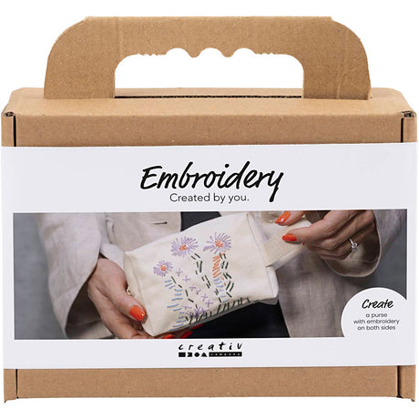 Creativ company mini hobby set broderie, trousse de maquillage, crème, 1 boîte