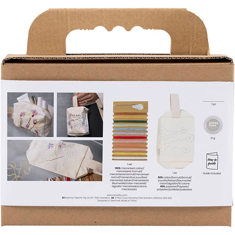Creativ company mini hobby set broderie, trousse de maquillage, crème, 1 boîte