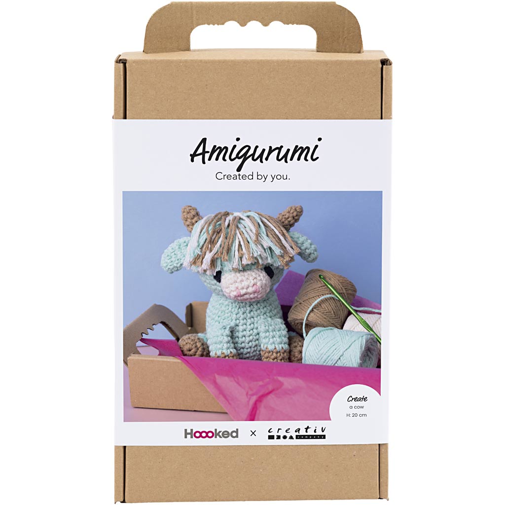 Creativ company hobby set amigurumi, vache, beige, menthe, 1 boîte