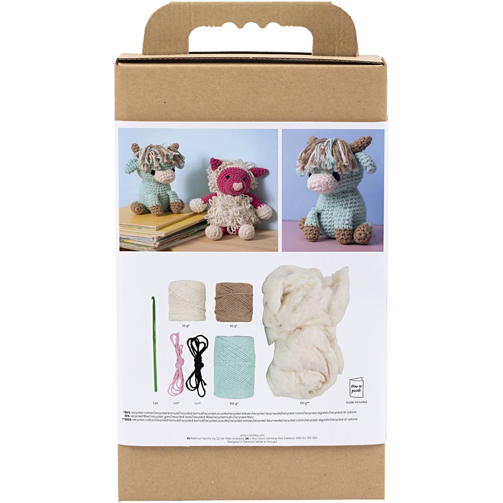 Creativ company hobby set amigurumi, vache, beige, menthe, 1 boîte