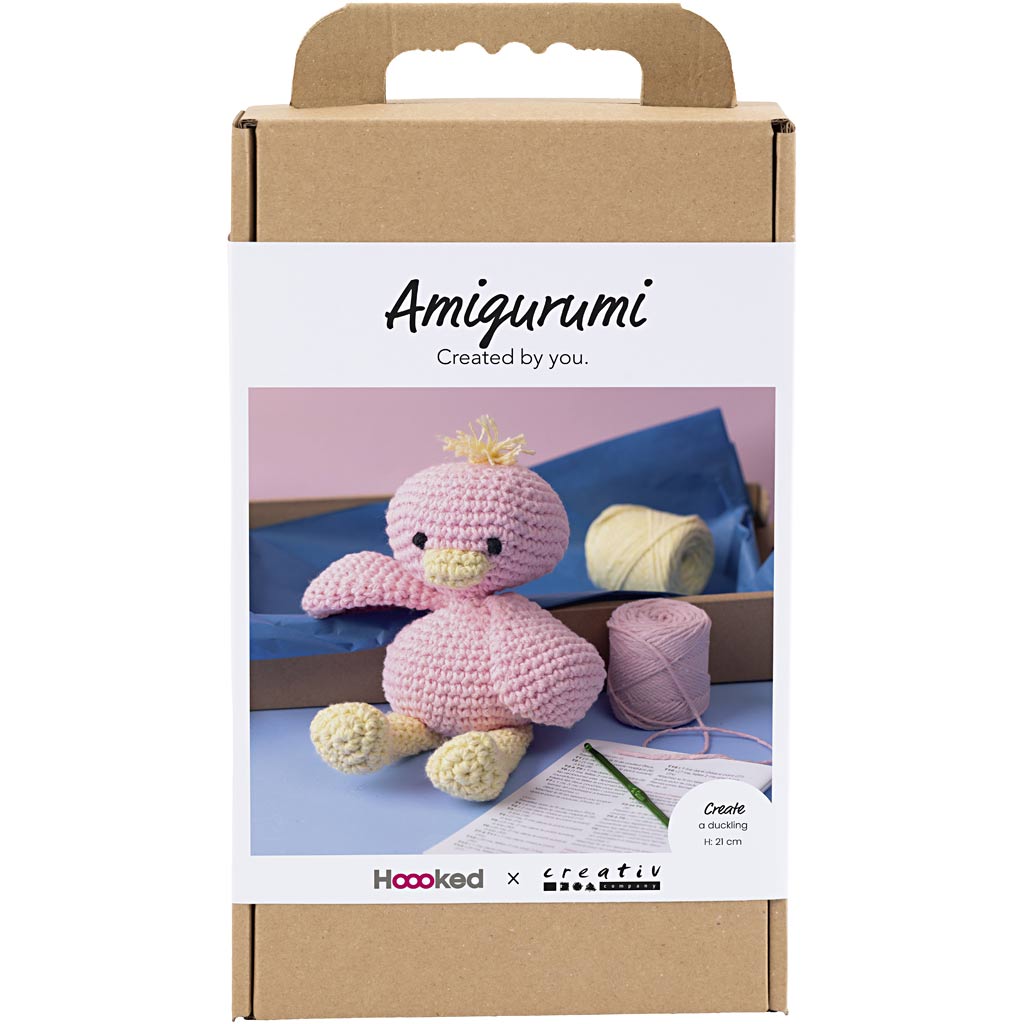 Creativ company hobby set amigurumi, caneton, rose clair, jaune clair, 1 boîte