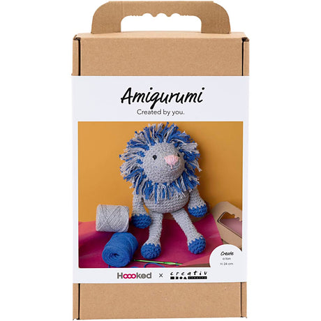 Creativ company hobby set amigurumi, lion, bleu marine, gris clair, 1 boîte