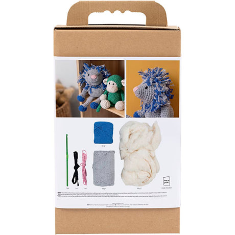 Creativ company hobby set amigurumi, lion, bleu marine, gris clair, 1 boîte