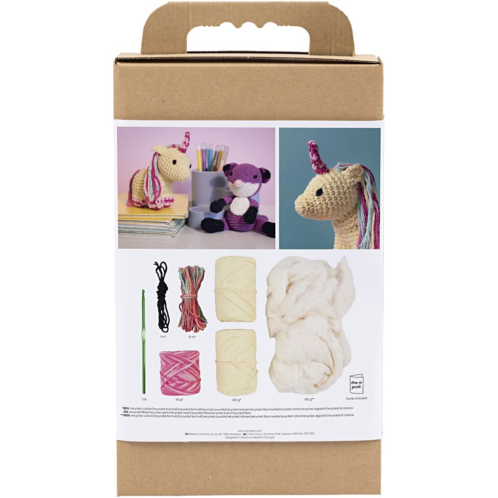 Creativ company hobby set amigurumi, licorne, couleurs arc-en-ciel, 1 boîte