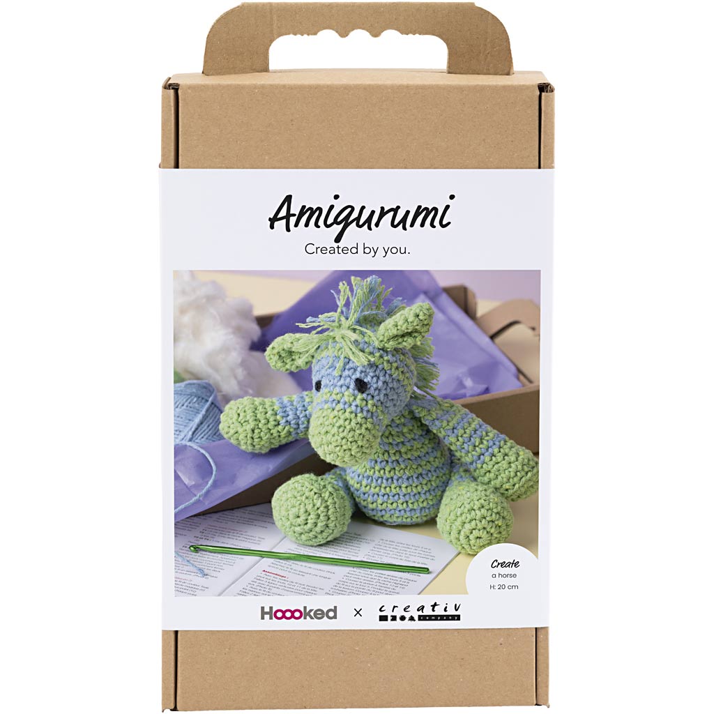 Creativ company hobby set amigurumi, zèbre, bleu clair, vert clair, 1 boîte