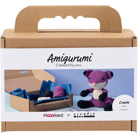 Creativ company hobby set amigurumi, renard, noir, prune, 1 boîte