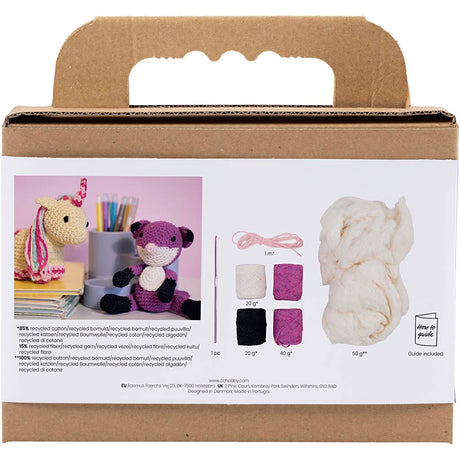 Creativ company hobby set amigurumi, renard, noir, prune, 1 boîte