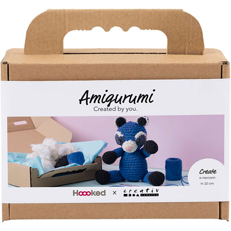 Creativ company hobby set amigurumi, raton laveur, noir, bleu, 1 boîte
