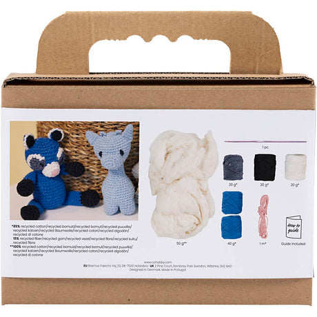 Creativ company hobby set amigurumi, raton laveur, noir, bleu, 1 boîte