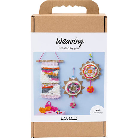 Creativ company kit de bricolage pour le tissage, fixations murales, différentes couleurs, 1 boîte