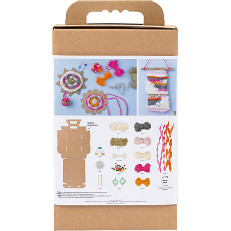 Creativ company kit de bricolage pour le tissage, fixations murales, différentes couleurs, 1 boîte