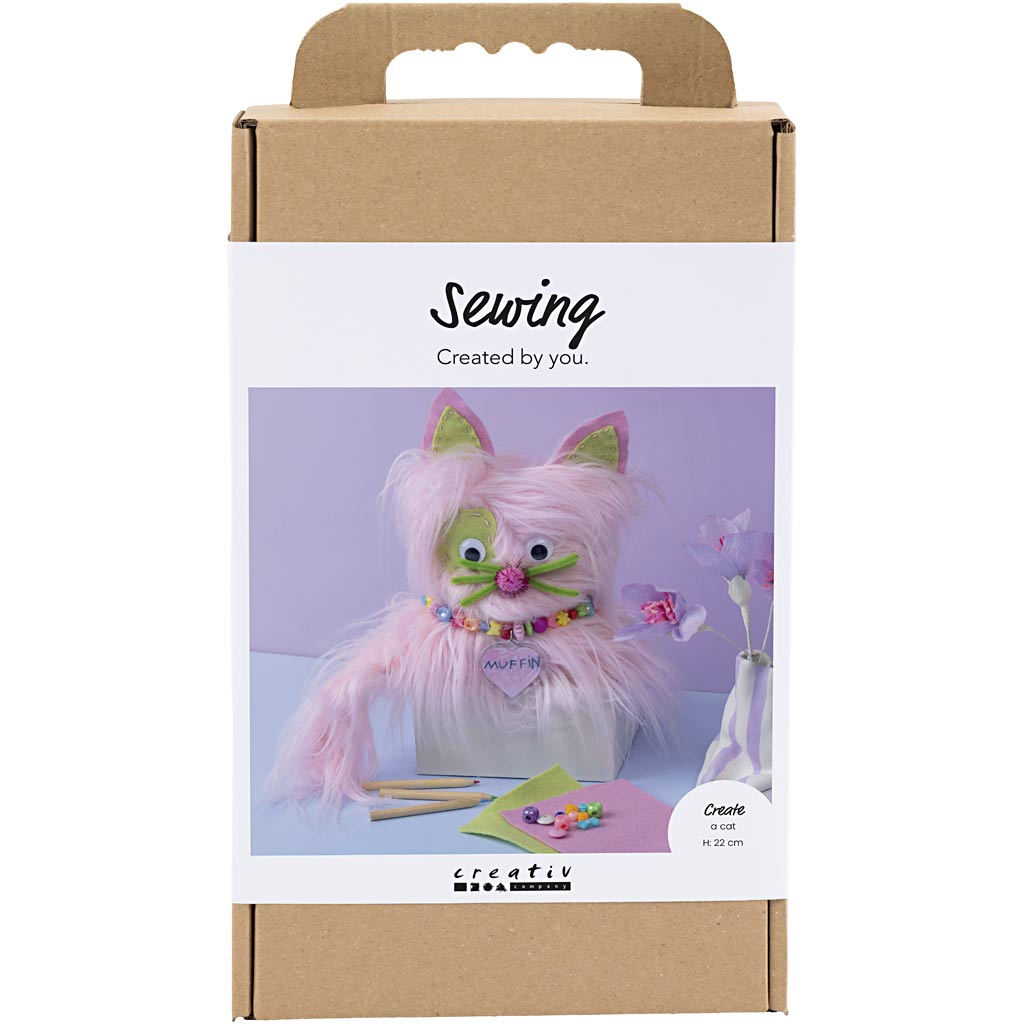 Creativ company kit de couture, chat, différentes couleurs, 1 boîte