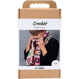 Creativ company kit de loisirs au crochet, écharpe, crème, couleurs chaudes, 1 boîte