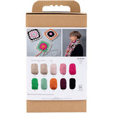 Creativ company kit de loisirs au crochet, écharpe, crème, couleurs chaudes, 1 boîte
