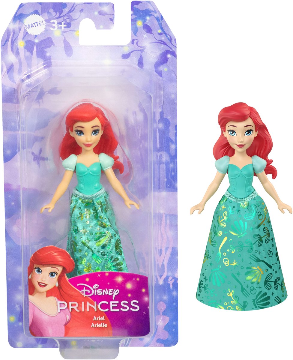 Disney princesse ariel core petite poupée, petite poupée, femme, 3 ans, garçon fille, 95,4 mm, 50 g